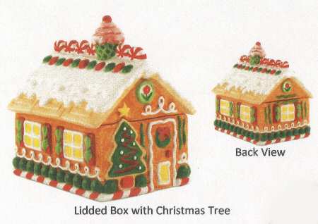 Gingerbread Village Figural Covered Box