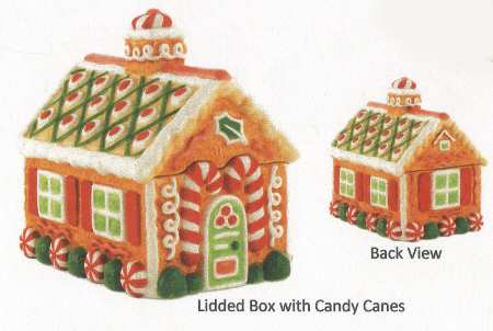 Gingerbread Village Figural Covered Box