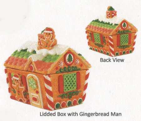 Gingerbread Village Figural Covered Box