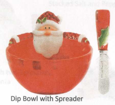 Santa's Big Day Dip Bowl & Spreader Set