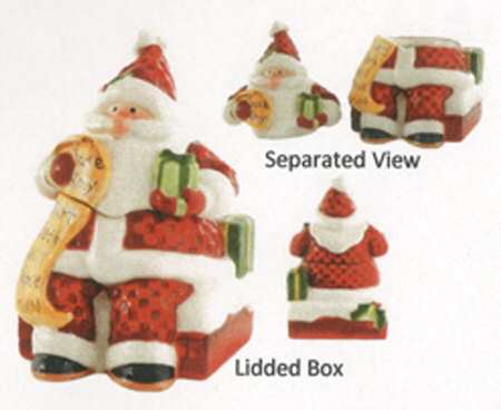 Santa's Big Day Figural Candy Box & Lid