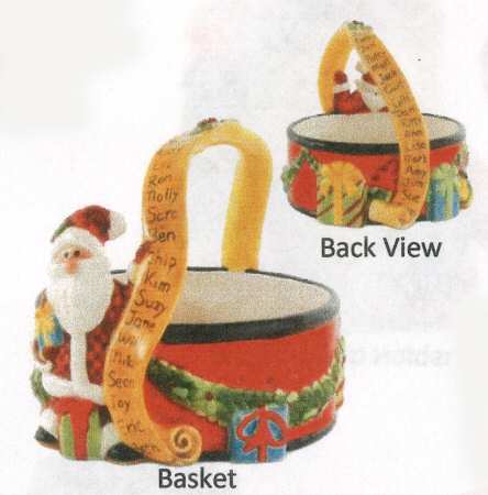 Santa's Big Day Figural Basket with Handle