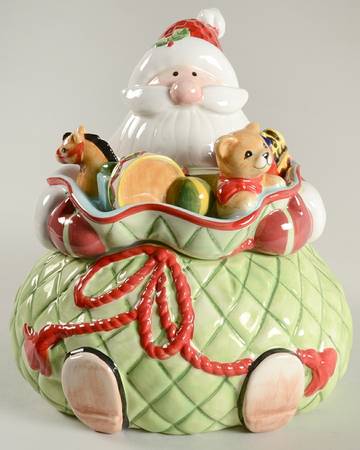 Santa's Big Day Figural Cookie Jar & Lid