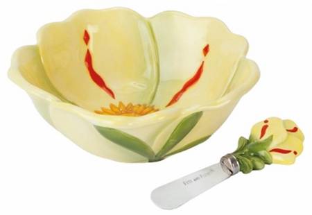 Courtyard Figural Dip Bowl & Spreader Set