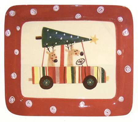 Reindeer on the Go 13" Rectangular Serving Platter