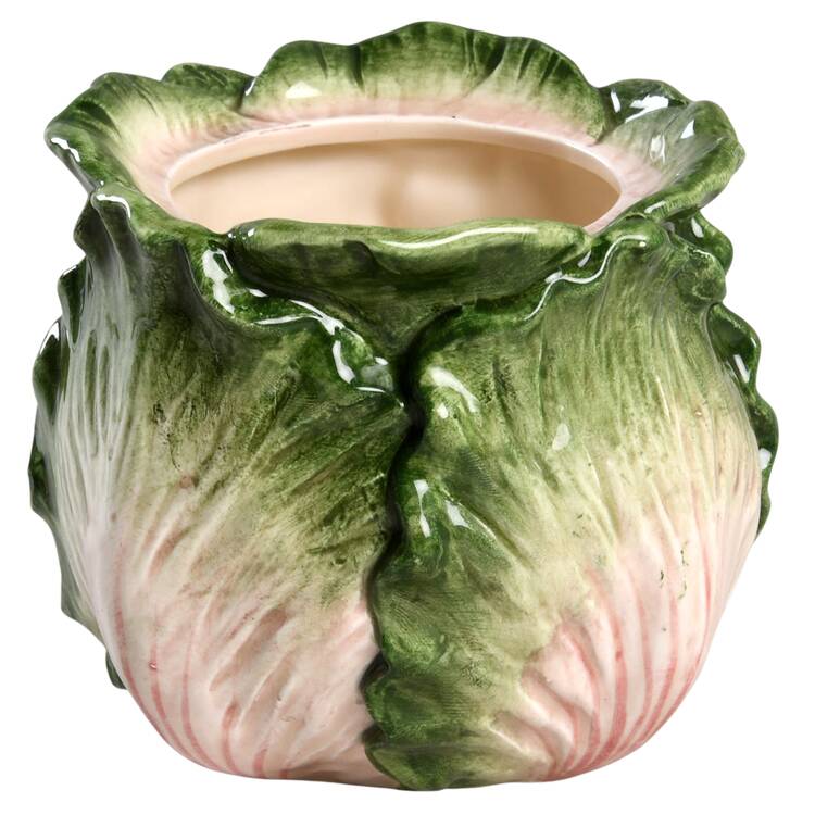 Cabbage Leaf Green Sugar Bowl No Lid