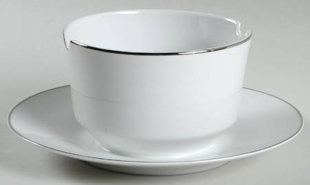 Silver Stream Gravy Boat with Attached Underplate
