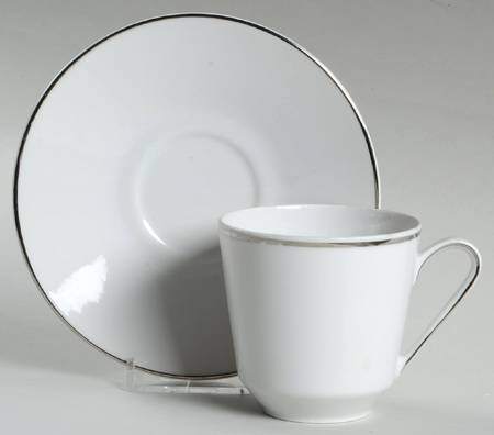 Silver Stream Flat Cup & Saucer Set