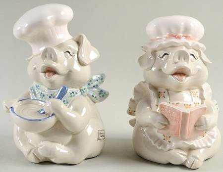 Pigs China Bookend - Set of 2