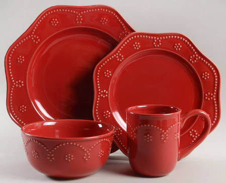 Fontinella Red 4 Piece Place Setting