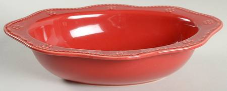 Fontinella Red 11" Oval Vegetable Bowl
