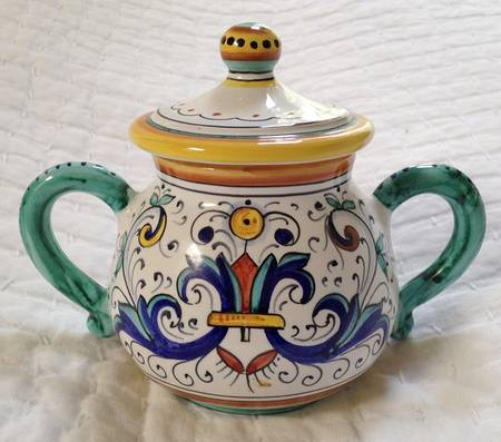 Ricco Deruta Classico Sugar Bowl & Lid