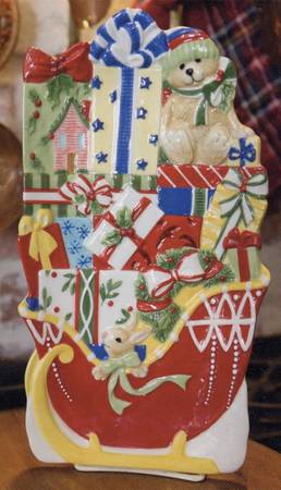 Candy Cane Santa Figural Serving Tray