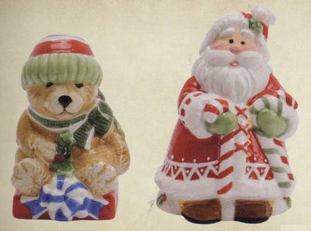 Candy Cane Santa Figural Salt & Pepper Set