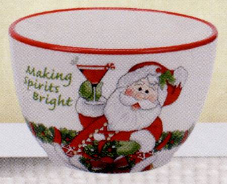 Candy Cane Santa 5" Nesting Bowl
