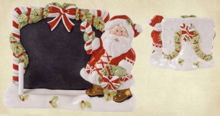 Candy Cane Santa Chalk Board Figurine