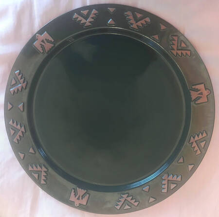 Native American Forest Green 13" Chop Plate (Round Platter)