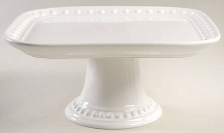 Delmar White 10" Diameter Square Pedestal Cake Stand by Fapor (Portugal)