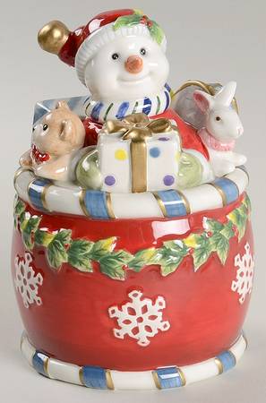 Christmas Snowman Sugar Bowl & Lid