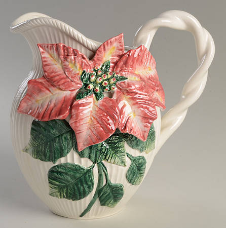 Old World Christmas Poinsettia 80 Oz Pitcher