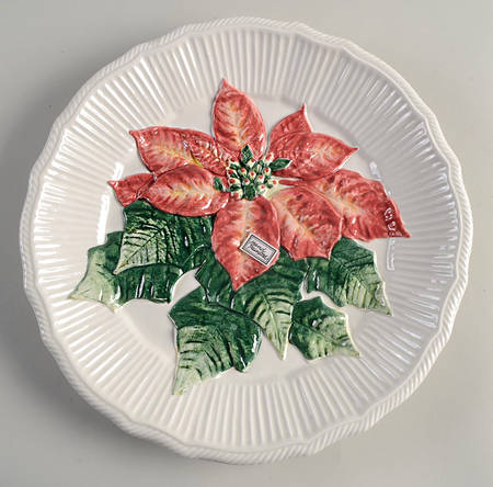 Old World Christmas Poinsettia Canape Tray