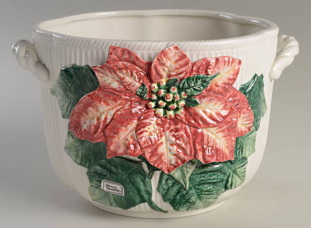 Old World Christmas Poinsettia 7" Cachepot