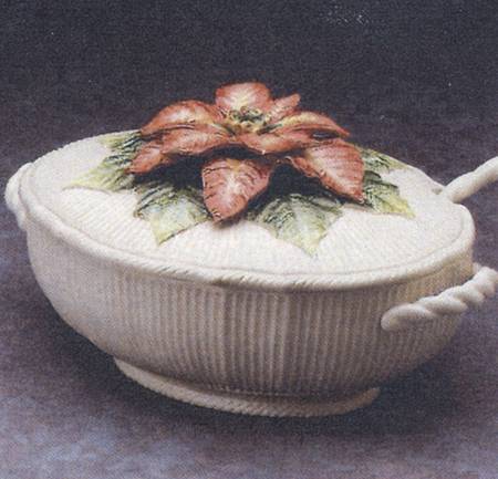 Old World Christmas Poinsettia Tureen & Lid w/Ladle