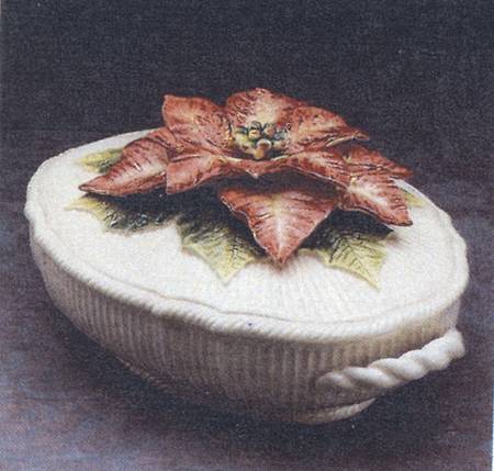 Old World Christmas Poinsettia Oval Covered Vegetable