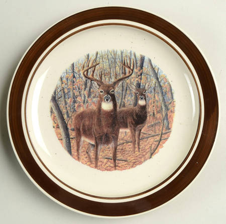White Tail Buck Salad/Dessert Plate