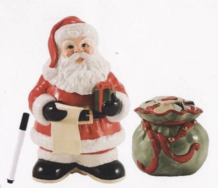 Letters To Santa Figural Cookie Jar & Candy Jar Set