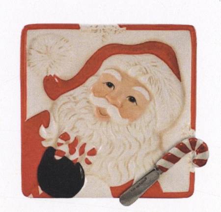 Letters To Santa Snack/Canape Plate & Spreader