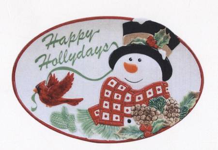 Holly Berry Snowman Sentiment Tray