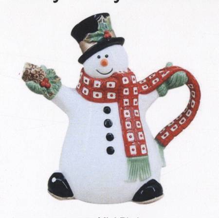 Holly Berry Snowman Figural Pitcher