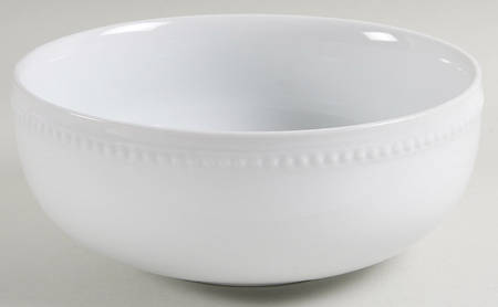 Everyday White Beaded 9" Round Serving Bowl