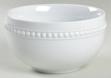 Everyday White Beaded Fruit/Dessert (Sauce) Bowl