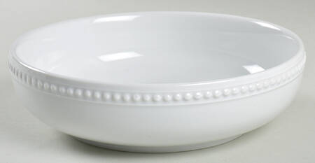 Everyday White Beaded Individual Dinner Bowl