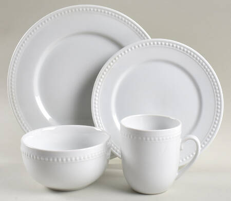 Everyday White Beaded 32 Piece Estate Set by Fitz & Floyd