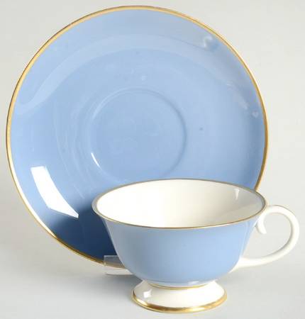 Sylvan-California Dutch Blue (Rim) Footed Cup & Saucer Set
