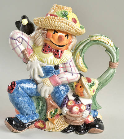 Scarecrow Figural Teapot & Lid