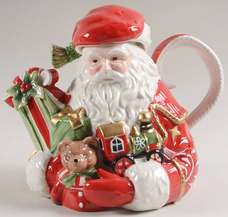 Poinsettia Santa by Fitz &amp; Floyd