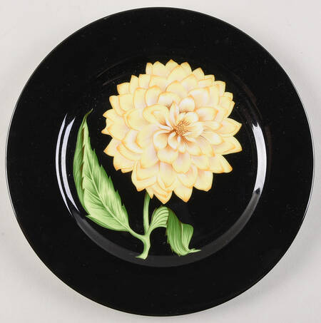 Midnight Floral Salad Plate