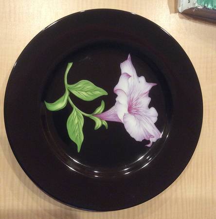 Midnight Floral Salad Plate