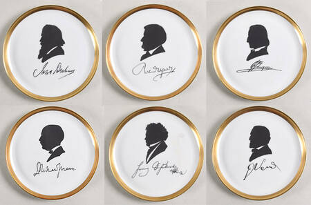 Classical Composers Dessert/Pie Plate - Set of 6 Motifs