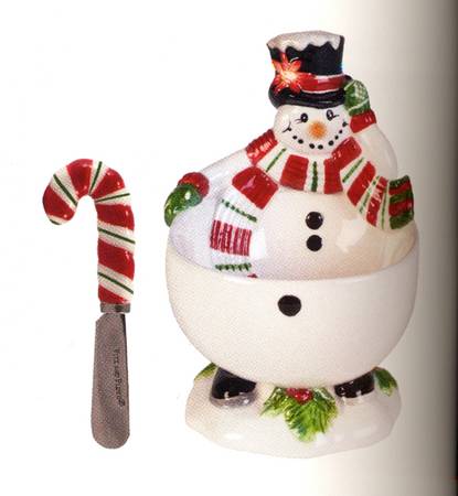 Top Hat Frosty Figural Dip Bowl & Spreader Set