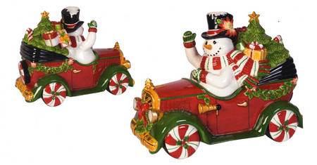 Top Hat Frosty Figural Cookie Jar & Lid