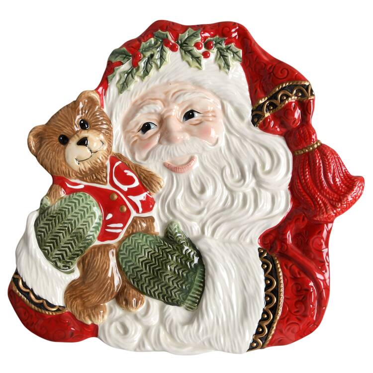Yuletide Holiday Santa Shaped Plate
