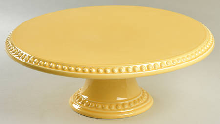 Delmar Mustard 12" Diameter Pedestal Cake Stand