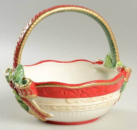 Crimson Holiday 6" Handled Basket