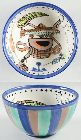 Fins Collection 6" Round Vegetable Bowl