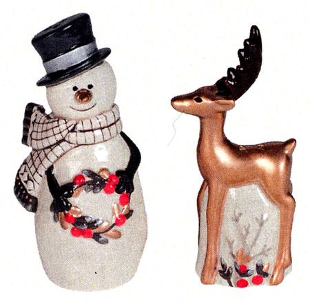 Wintry Woods Snowman Figural Salt & Pepper Set